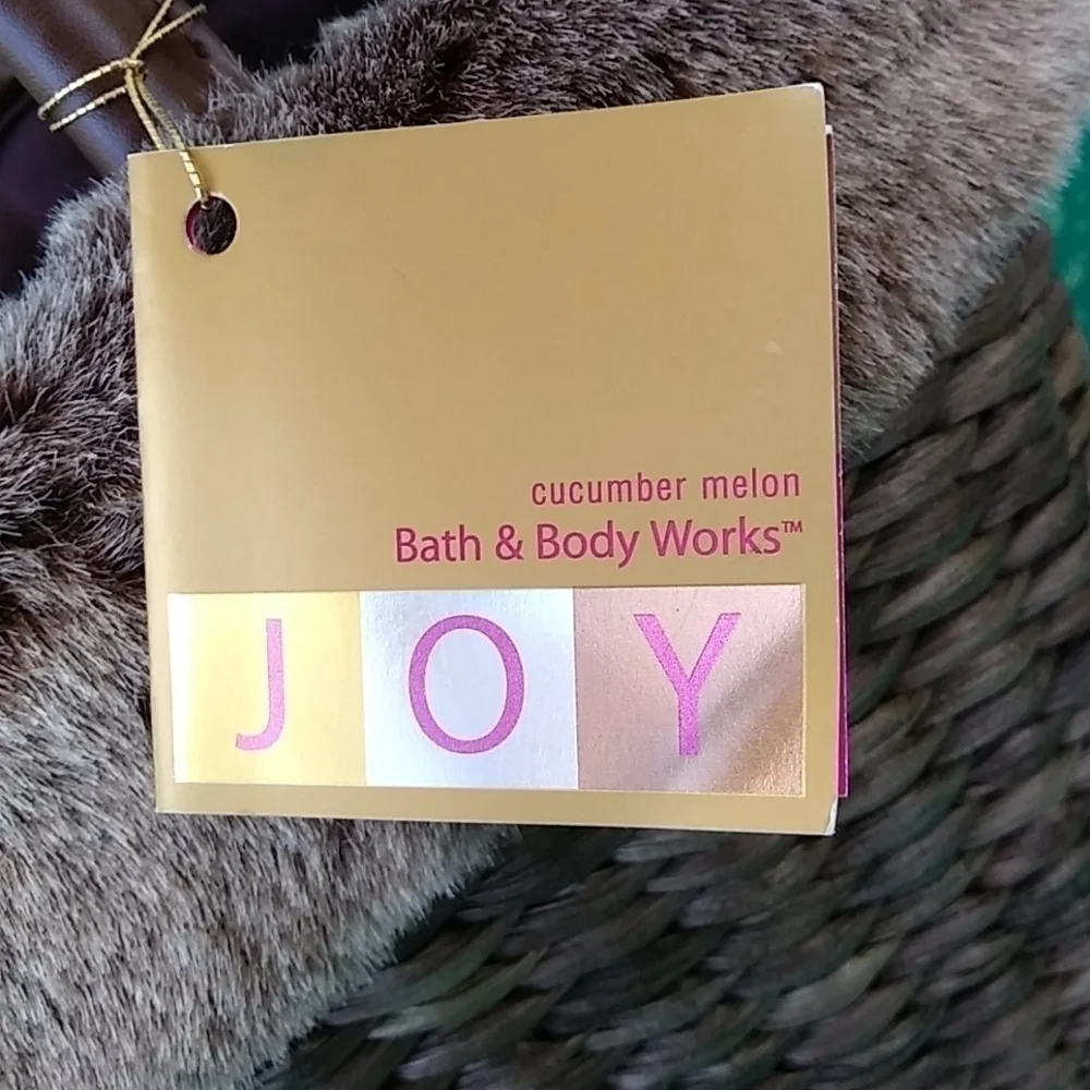 Bath & Body Works Faux Fur & Woven Bag